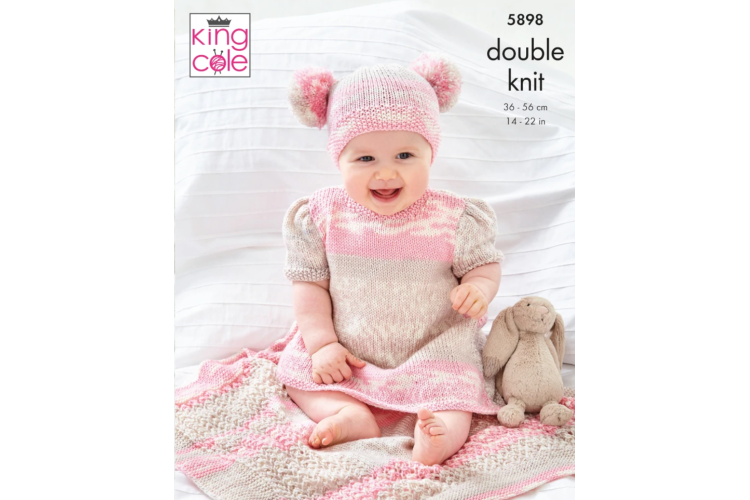 Baby Set Knitted in Fjord DK - 5898