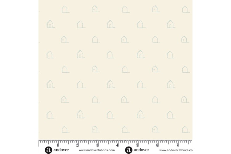 Beach House by Laundry Basket Quilts - Linen Sand Castles 100% Cotton 112cm Wide