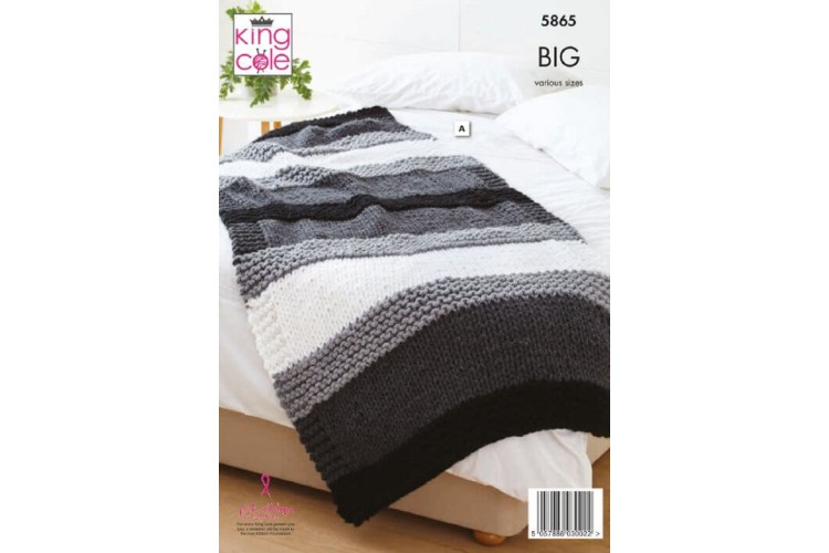 Bed Runner & Lap Blankets Knitted in Big Value Big - 5865