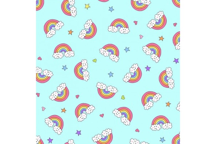 Believe Rainbow on Sky 112cm Wide 100% Cotton