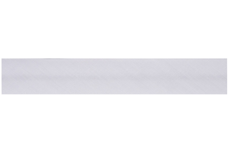 Bias Binding, Polycotton, 2.5m x 50mm, White