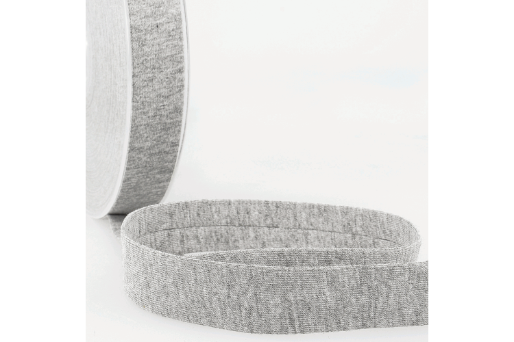 Bias Binding Cotton Jersey 20mm Grey Marl