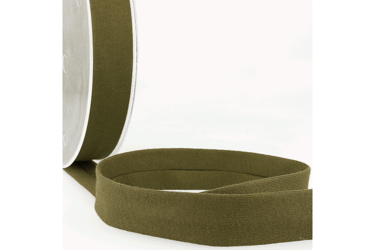 Bias Binding Cotton Jersey 20mm Khaki Green