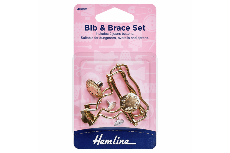 Bib and Brace Set 40mm Gold 2 Pieces