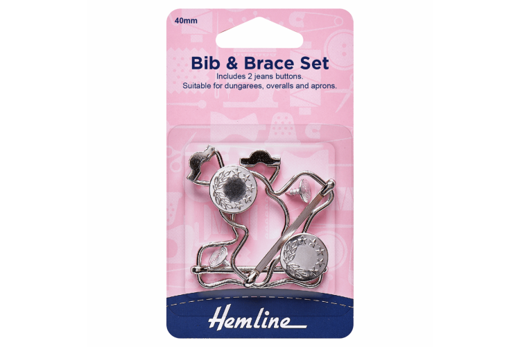 Bib and Brace Set 40mm Nickel / Silver 2 Pieces
