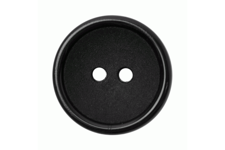 Black Edged Resin, 19mm 2 Hole Button