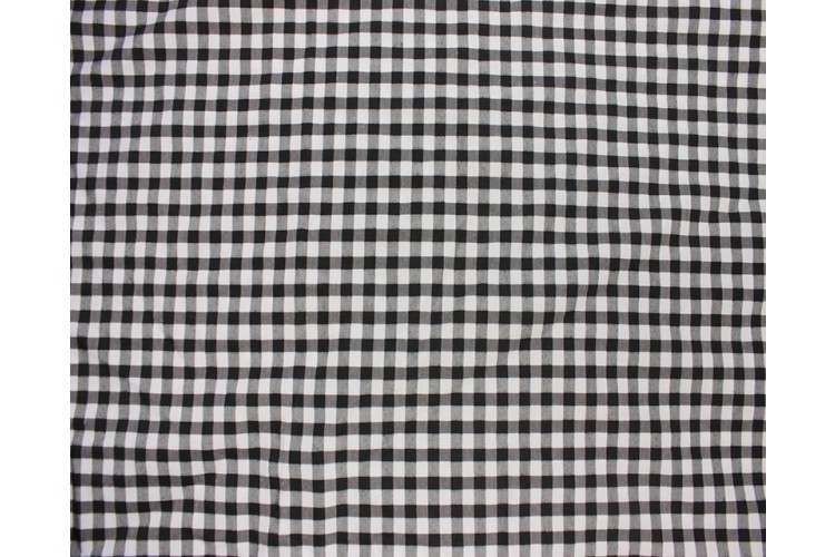 Black Gingham 1/8 inch Small Polycotton 20% Cotton, 80% Polyester 112cm Wide 