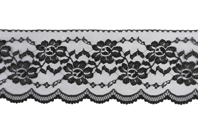 Black Nylon Lace Trim 120mm wide