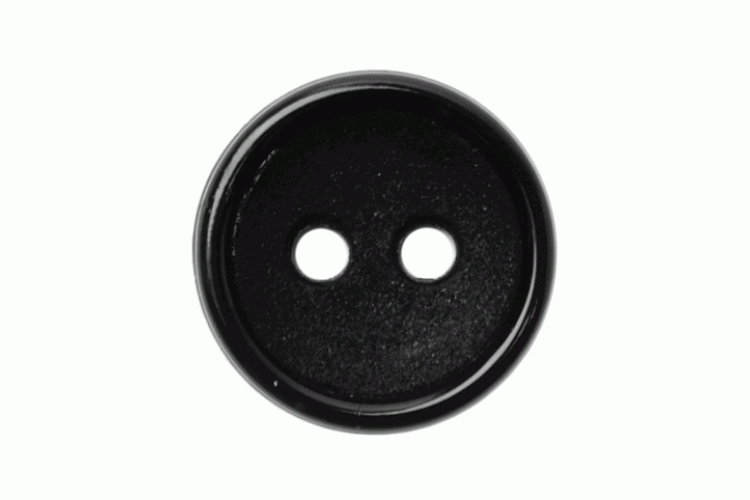 Black Edged Resin, 11mm 2 Hole Button