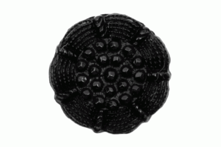 Black Resin, 13mm Flower Shank Button