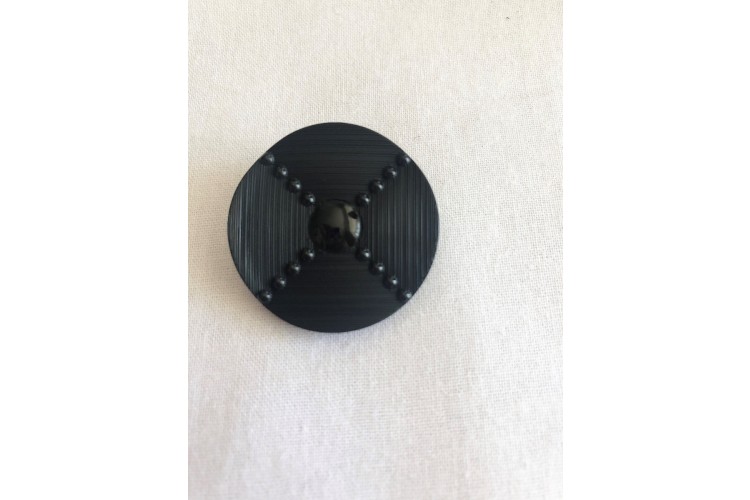 Black Resin, 34mm Embossed Dot Design Button