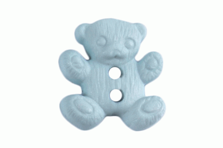 Blue Novelty Teddy Bear Resin, 18mm 2 Hole Button