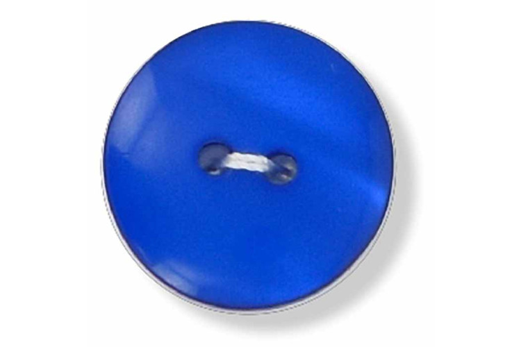 Blue Round Plain Button 19mm 2 Hole