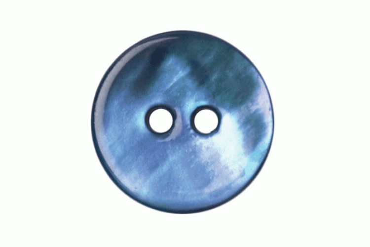 Blue Shell Resin, 13mm 2 Hole Button