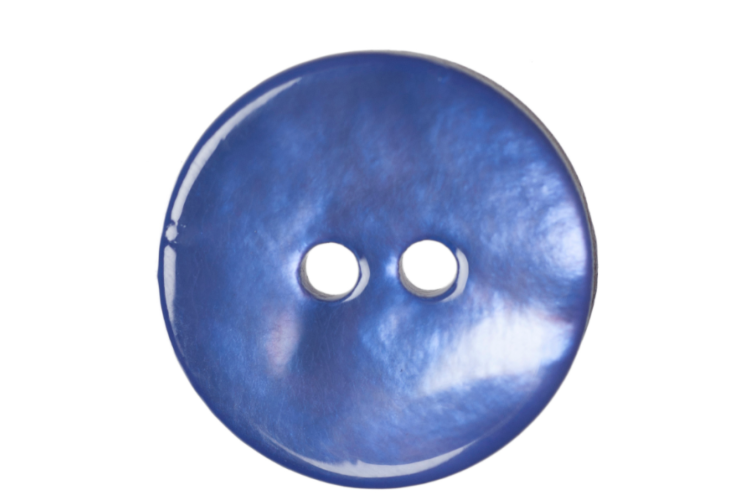 Blue Shell Resin, 15mm 2 Hole Button