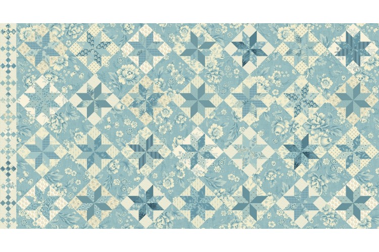 Bluebird North Star Lagoon Printed Patchwork 112cm Wide 100% Cotton