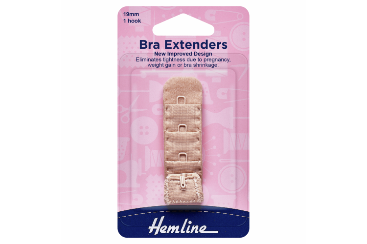 Bra Back Extenders, 19mm, Nude,  4 rows and 1 hook