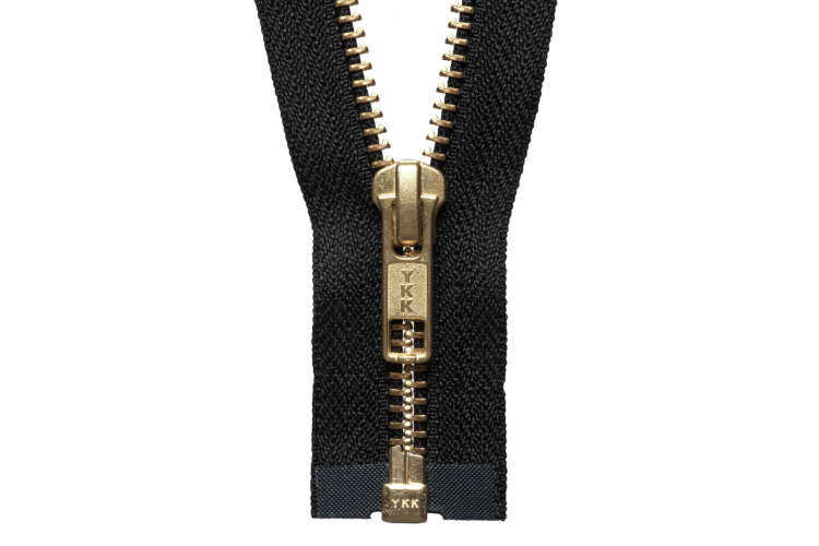 YKK Brass Open End Zip: 30cm: Black 580