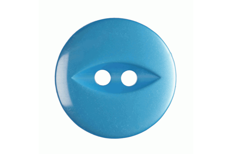 Bright Blue Resin, 16mm Fish Eye 2 Hole Button