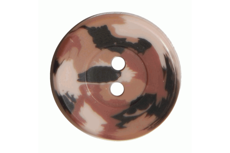 Brown Camo Resin, 20mm 2 Hole Button