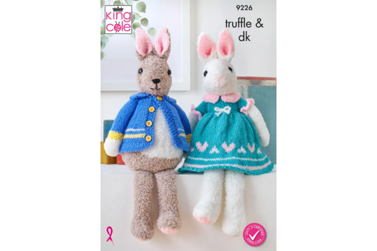 Bunnies knitted in Truffle and Big Value DK 50g - 9226
