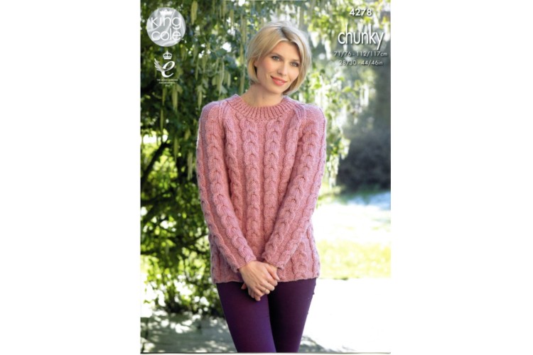 Cabled Cardigan & Sweater Knitted in Magnum Chunky - 4278