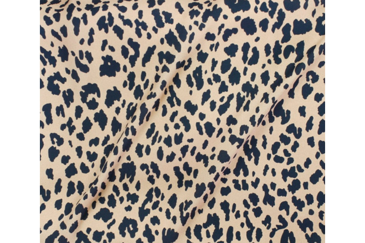 Calder Crepe Leopard print - Camel/Black 100% polyester Oeko-Tex Certified 147cm