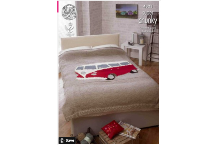 Camper Van Bed Throws Knitted with Big Value Super Chunky - 4323