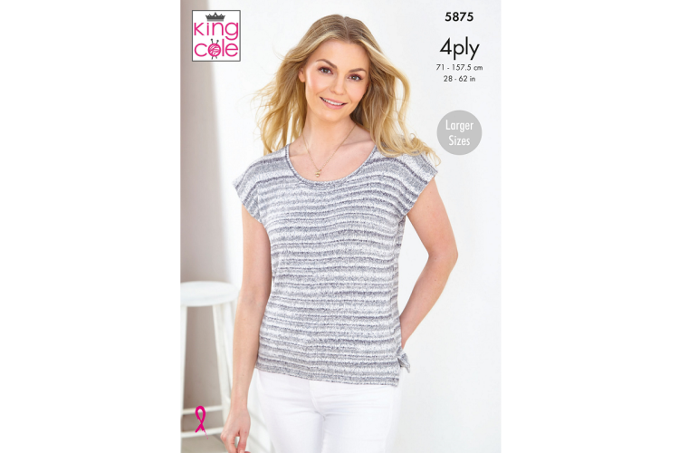 Cap-sleeved & Vest Tops Knitted in Summer 4ply - 5875