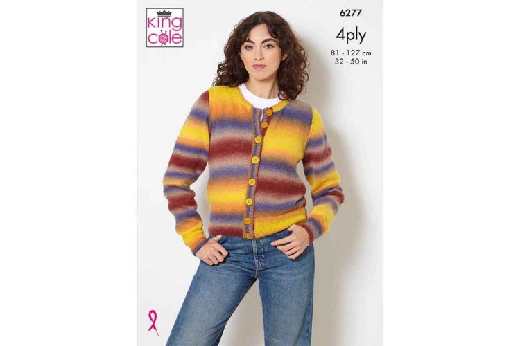 Cardigan & Waistcoat Knitted in 4ply - 6277