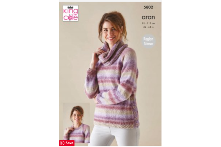 Cardigan, Sweater & Cowl knitted in Acorn Aran - 5802