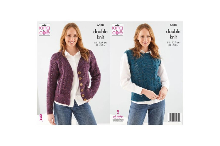 Cardigan and Slipover knitted in Merino Blend DK - 6338