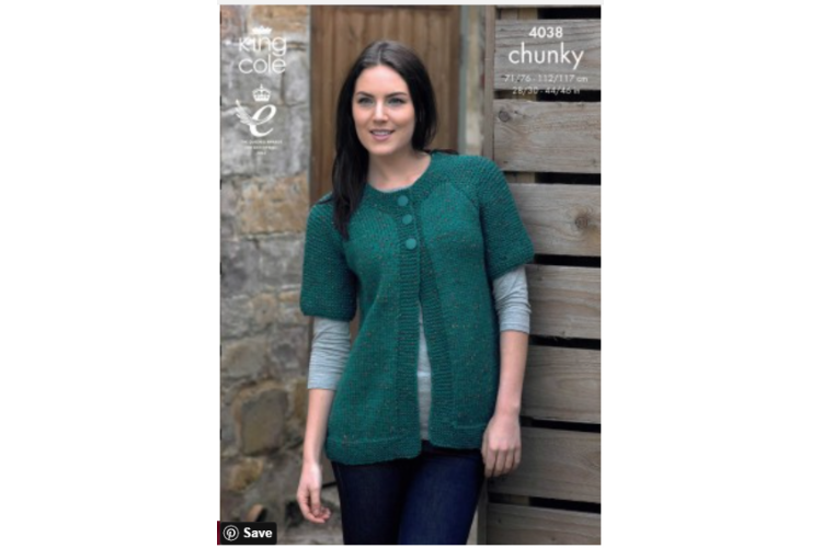 Cardigan and Sweater Knitted in Chunky Tweed - 4038
