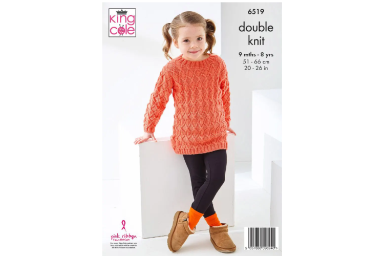 Cardigan and Sweater knitted in King Cole Cherished DK - 6519