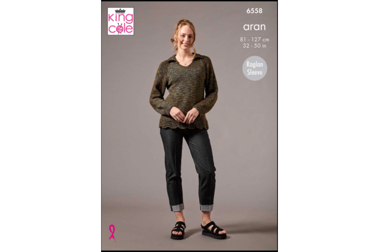 Cardigan and Sweater Knitted in King Cole Firefly Aran - 6558