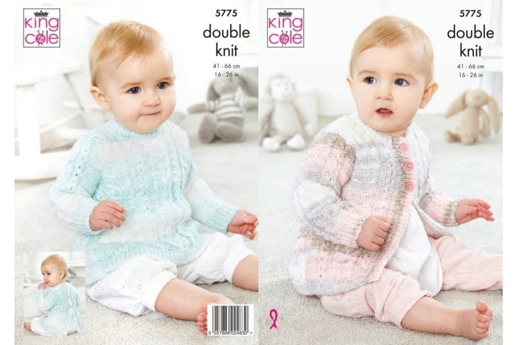 Cardigan and Tunic Knitted in Baby Pure DK - 5775