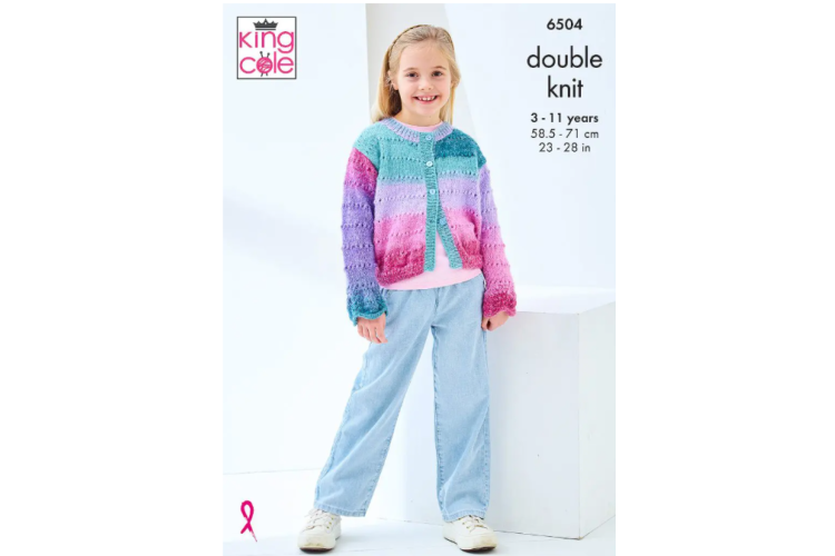 Cardigan and Waistcoat knitted in King Cole Curiosity DK - 6504