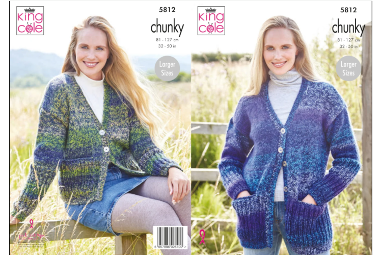 Cardigans Knitted in King Cole Autumn Chunky 5812