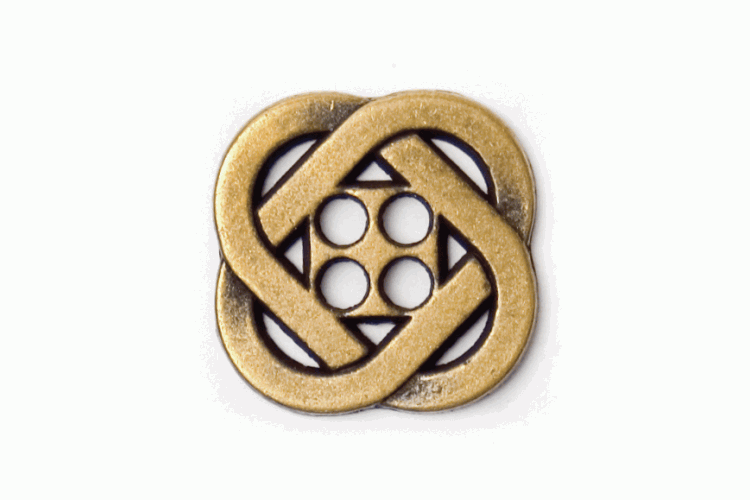 Celic Gold Metal, 15mm 4 Hole Button