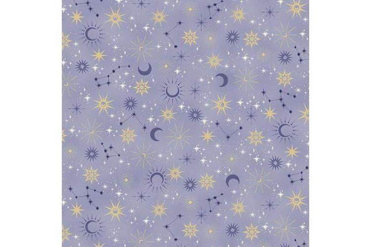Charmed by Makower UK Galaxy Blue 100% Cotton 112cm