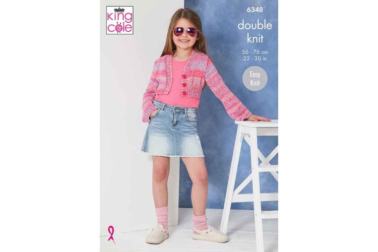 Children’s Cardigan & Tops Knitted in King Cole Jamboree DK - 6328
