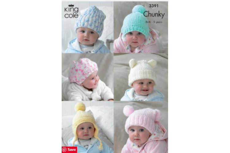 Children’s Hats Knitted in Comfort Chunky - 3391