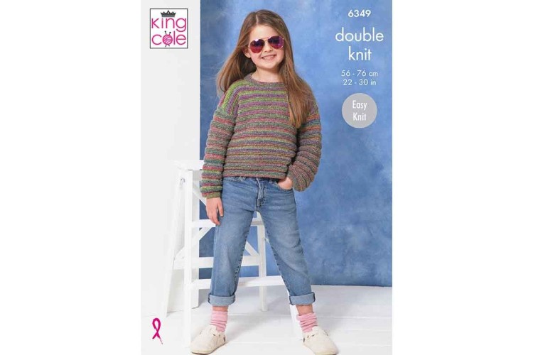 Children’s Sweater & Cardigan Knitted in King Cole Jamboree DK - 6328
