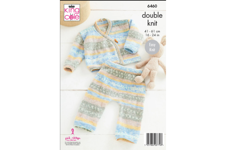 Children's Cardigan & Trousers : Knitted in King Cole Fjord Baby DK - 6460