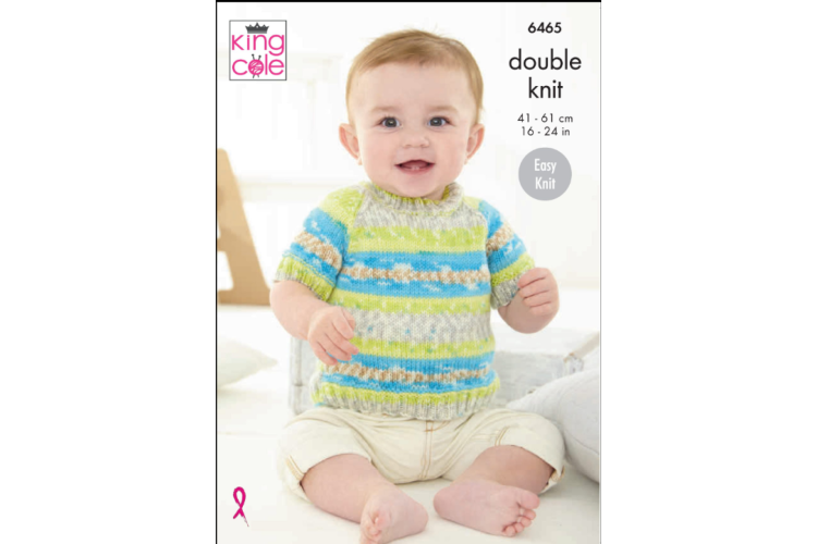 Children's Cardigan and Sweater: Knitted in King Cole Fjord Baby DK - 6465