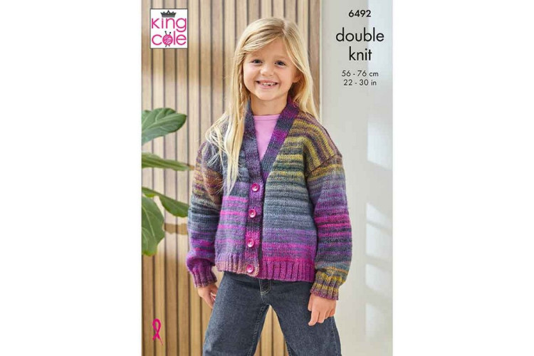 Children's Cardigan in King Cole DK - 6492