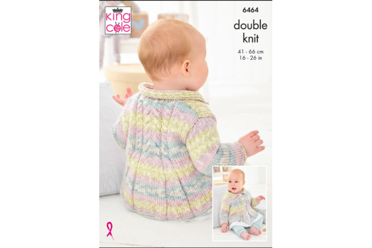 Children's Coats: Knitted in King Cole Fjord Baby DK - 6464