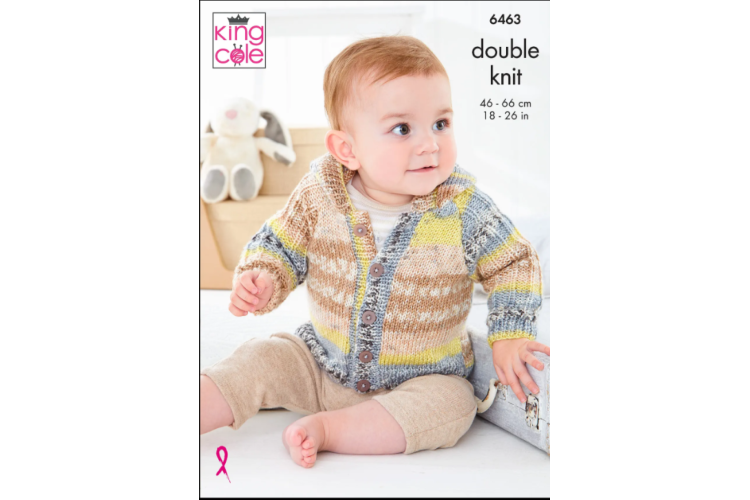 Children's Jacket: Knitted in King Cole Fjord Baby DK - 6463