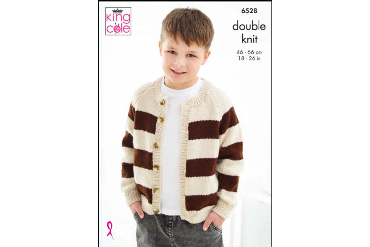 Childrens Cardigan and Sweater Knitted in King Cole Cherished DK - 6528