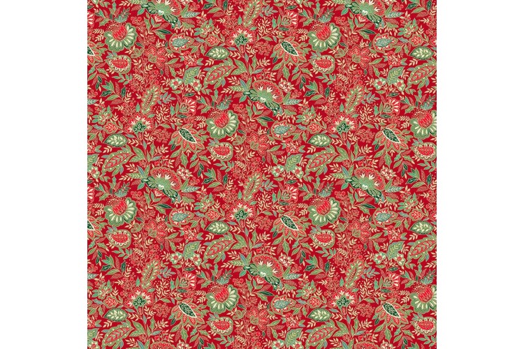 Christmas - Good Tidings by Makower UK - Sarasa Red 100% Cotton 112cm Wide